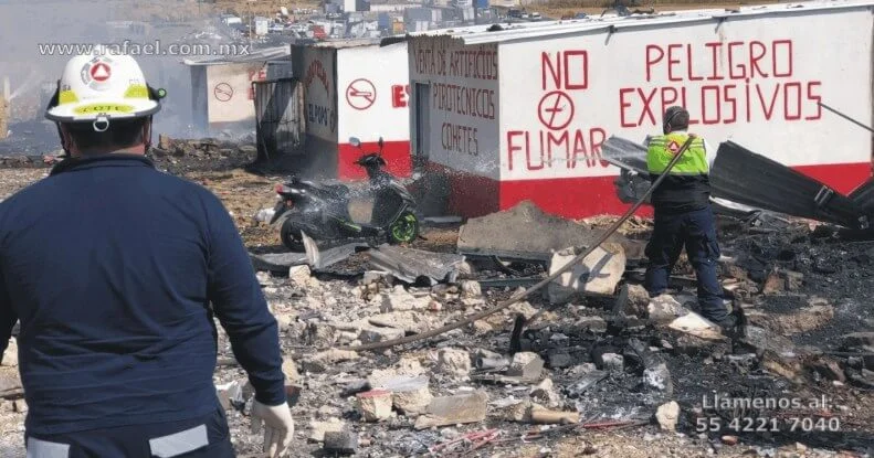 Resultado de no recibir capacitación para el manejo y control de explosivos, polvorín destruido