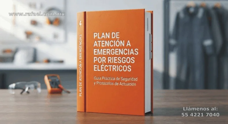 Libro naranja, ejemplo del Plan de atención a emergencias por riesgos eléctricos, con el contenido establecido en la 
         NOM-029-STPS-2011.