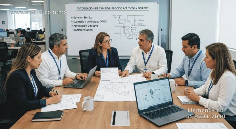 Relación del personal encargado de autorizar cambios en los procesos y equipos críticos